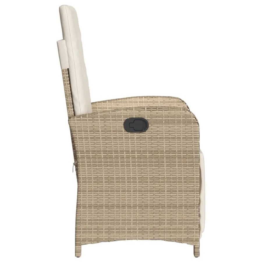 Chaises inclinables de jardin lot de 2 avec repose-pied rotin - 6