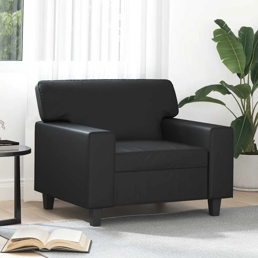 Fauteuil Noir 60 cm Similicuir