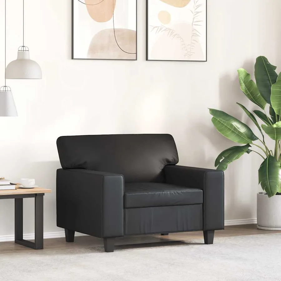 Fauteuil Noir 60 cm Similicuir - 3