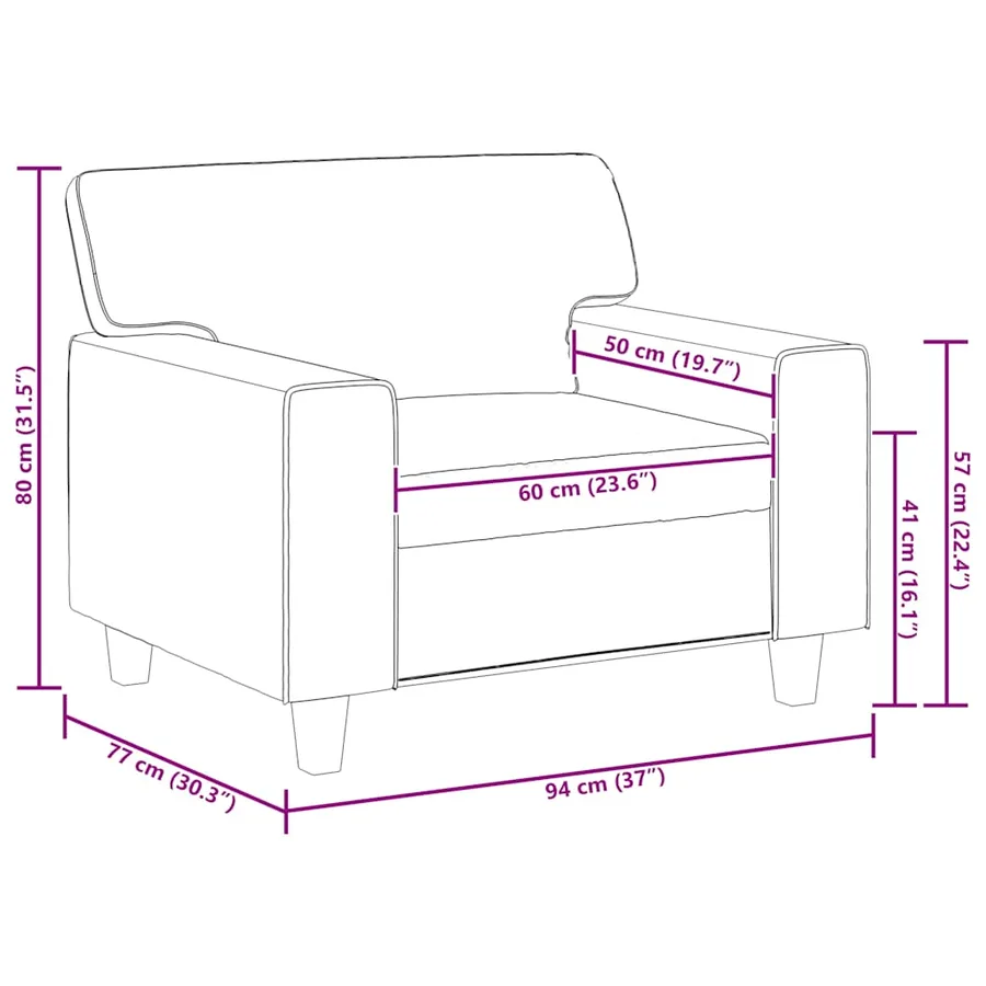 Fauteuil Noir 60 cm Similicuir - 9