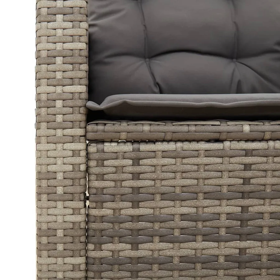Ensemble de bistro 3 pcs et coussins gris résine tressée acacia - 6