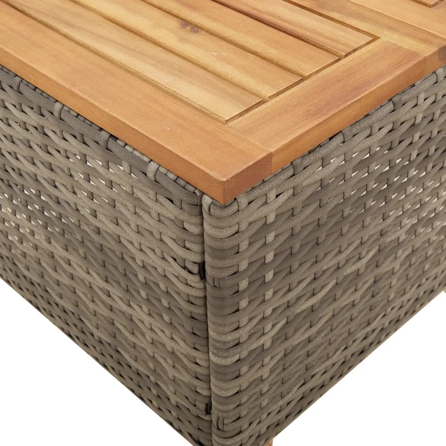 Ensemble de bistro 3 pcs et coussins gris résine tressée acacia - 7