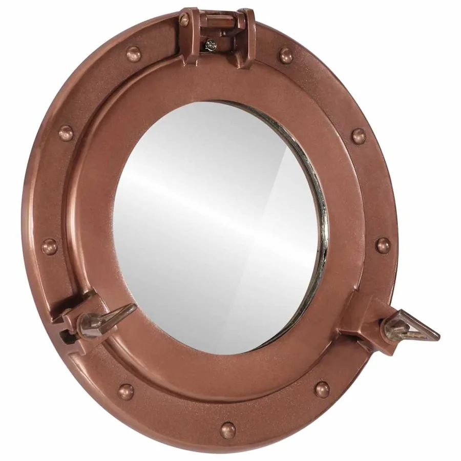 Miroir en forme de hublot mural Ø30 cm aluminium et verre