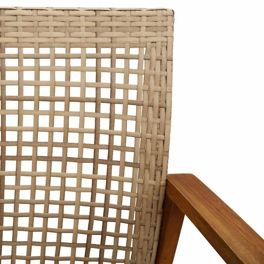 Ensemble de bistro 3 pcs beige résine tressée et bois d'acacia - 8