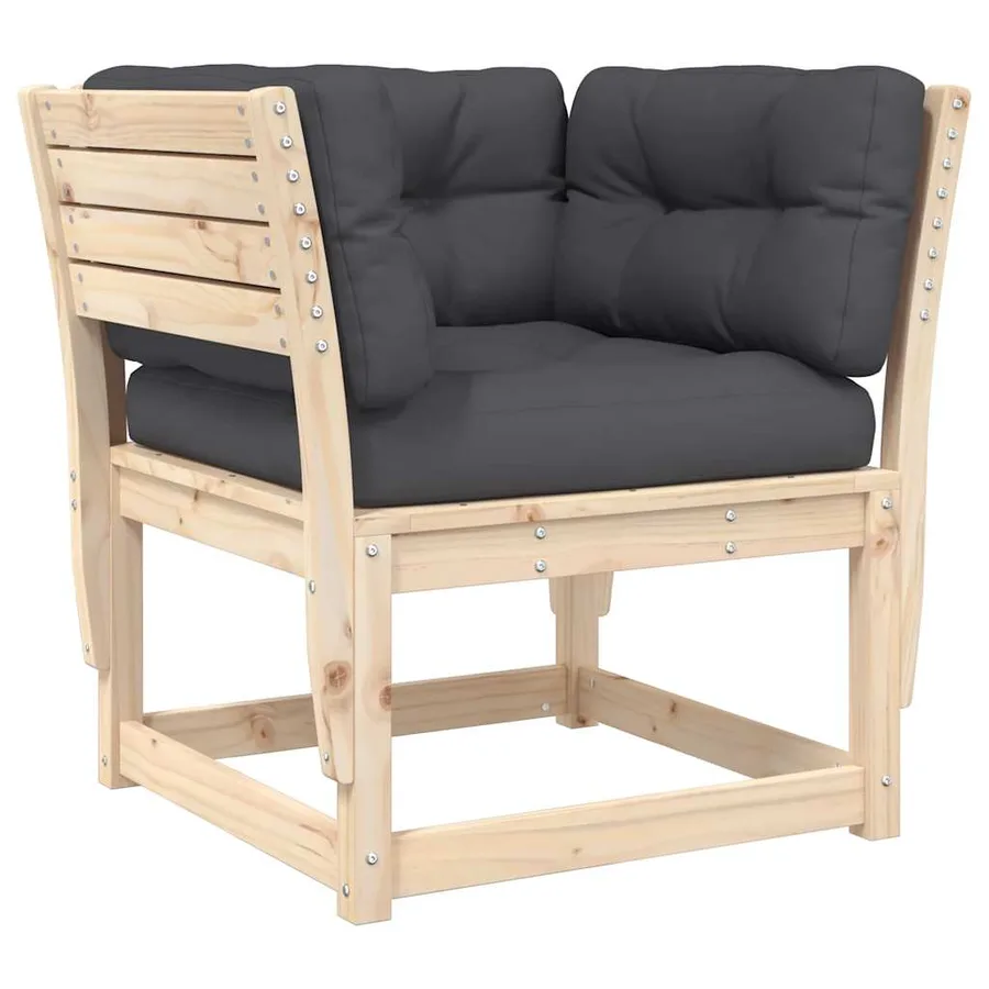 Salon de jardin 8 pcs avec coussins Bois de pin massif - 3