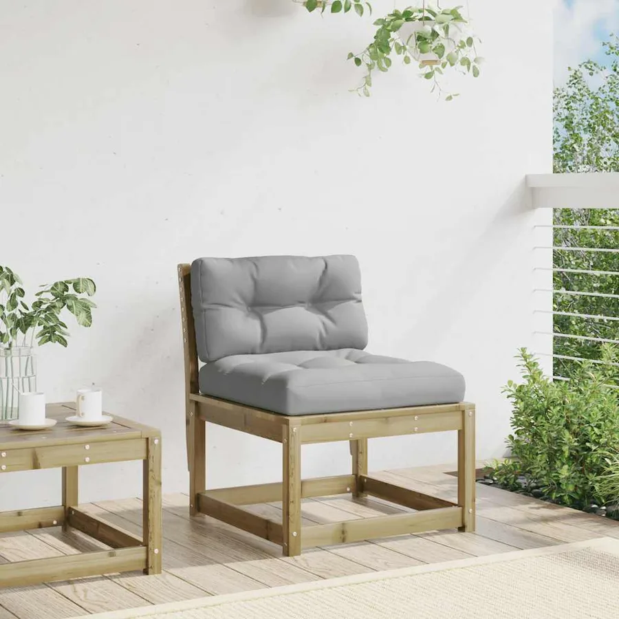 Canapé de jardin avec coussins bois de pin imprégné - 3