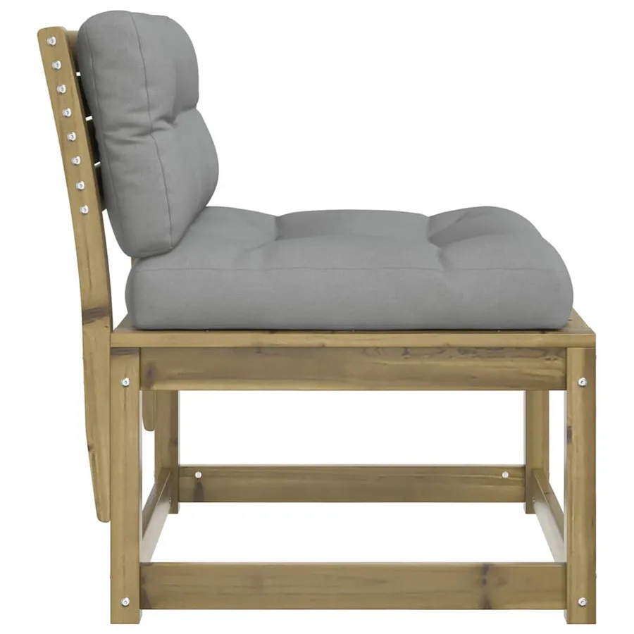 Canapé de jardin avec coussins bois de pin imprégné - 6