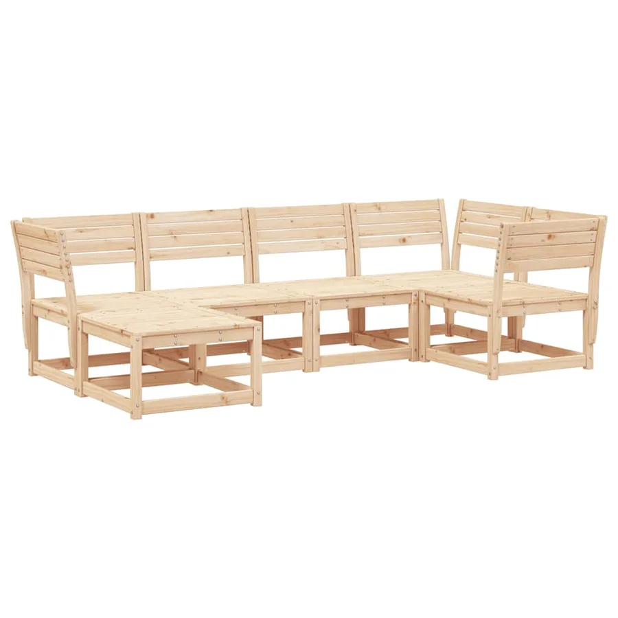 Salon de jardin 6 pcs bois de pin massif - 2
