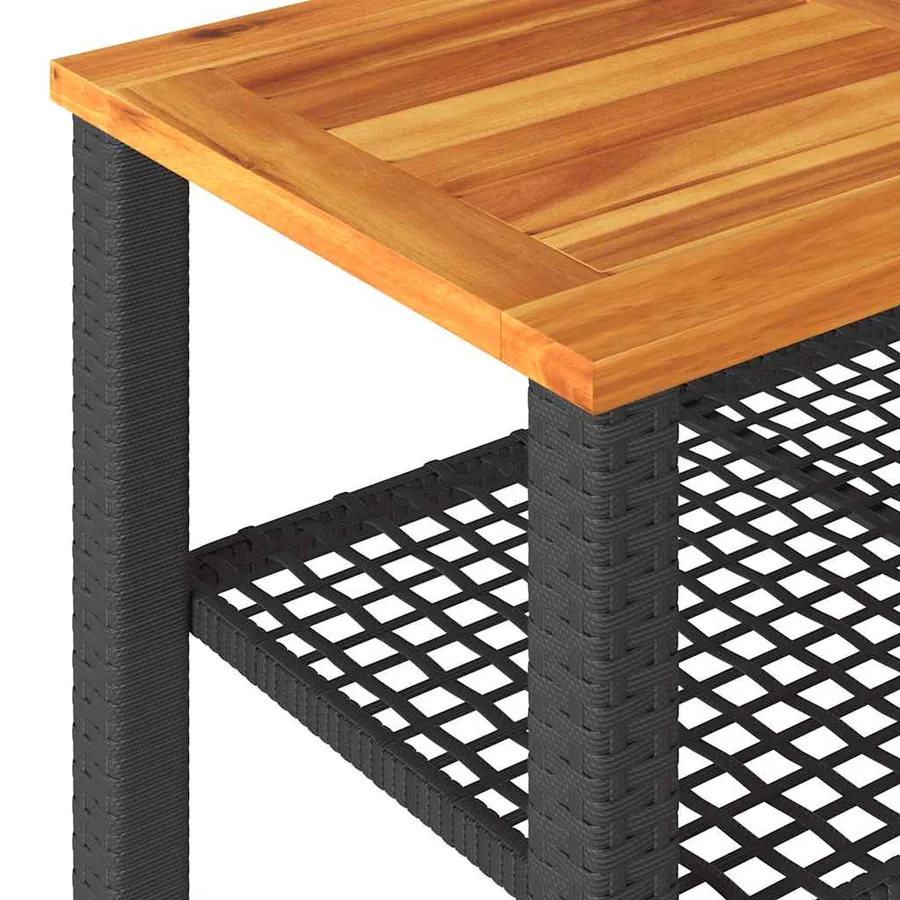 Salon de jardin 4 pcs avec coussins Noir Résine tressée - 12