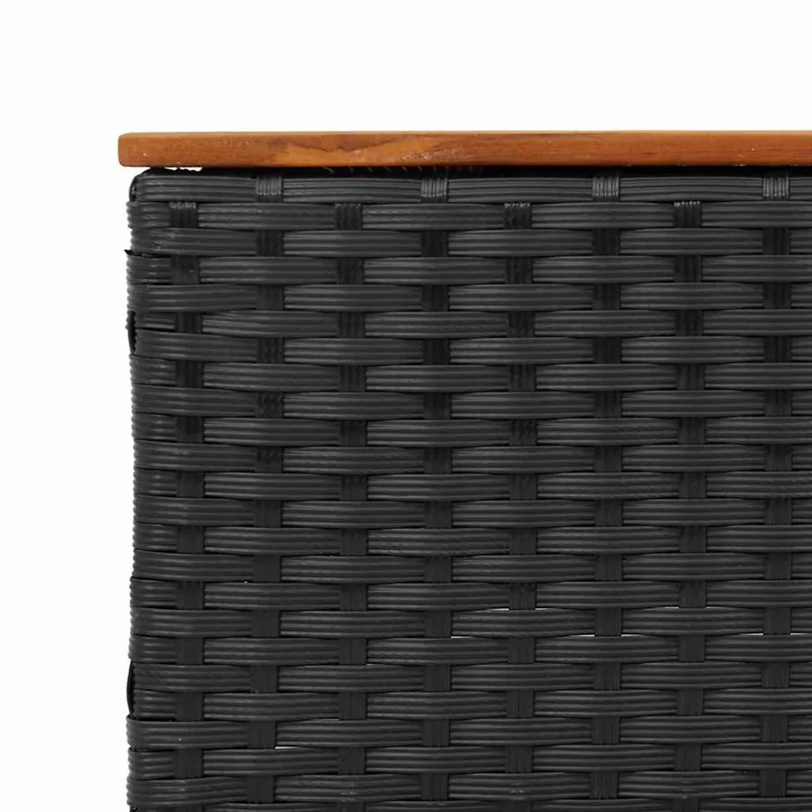 Salon de jardin 3 pcs avec coussins noir résine tressée - 7