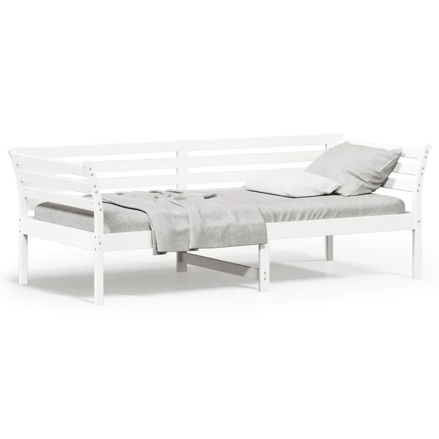 Lit de jour sans matelas blanc 90x200 cm bois de pin massif - 2