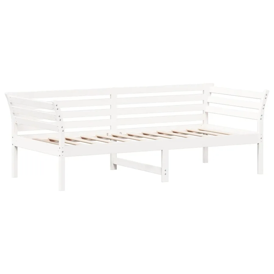 Lit de jour sans matelas blanc 90x200 cm bois de pin massif - 3
