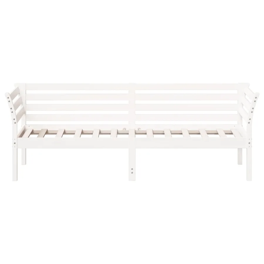 Lit de jour sans matelas blanc 90x200 cm bois de pin massif - 4