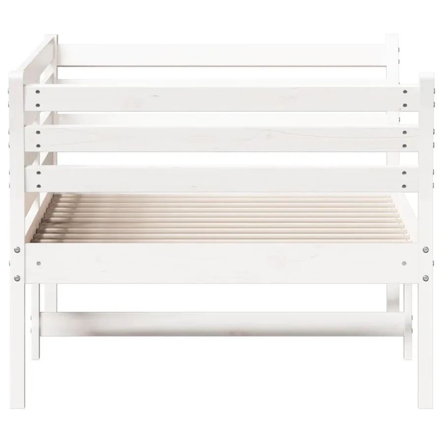 Lit de jour sans matelas blanc 90x200 cm bois de pin massif - 5
