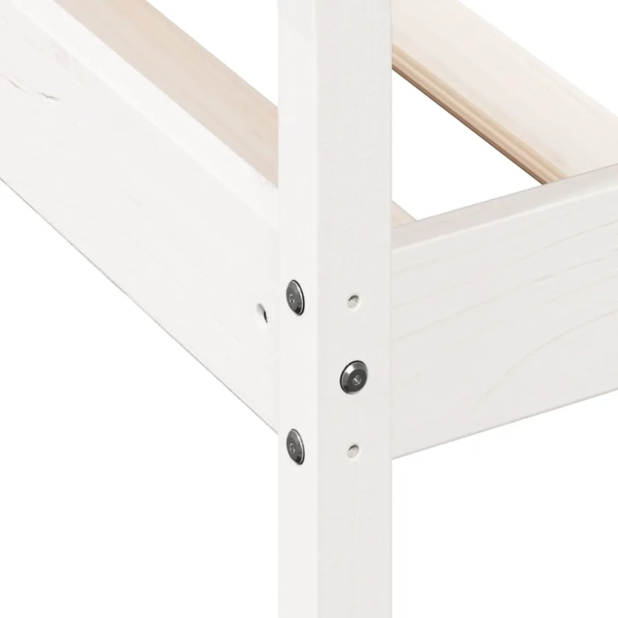Lit de jour sans matelas blanc 90x200 cm bois de pin massif - 7