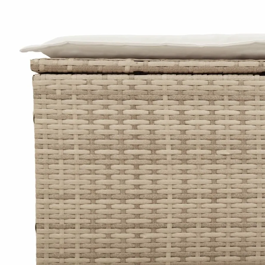 Salon de jardin avec coussins 5 pcs beige résine tressée acacia - 6