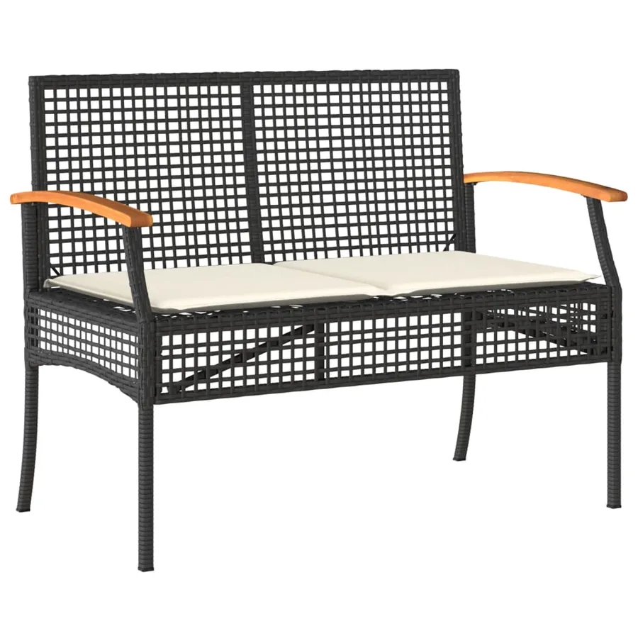 Ensemble à manger de jardin avec coussins 3 pcs Noir - 5