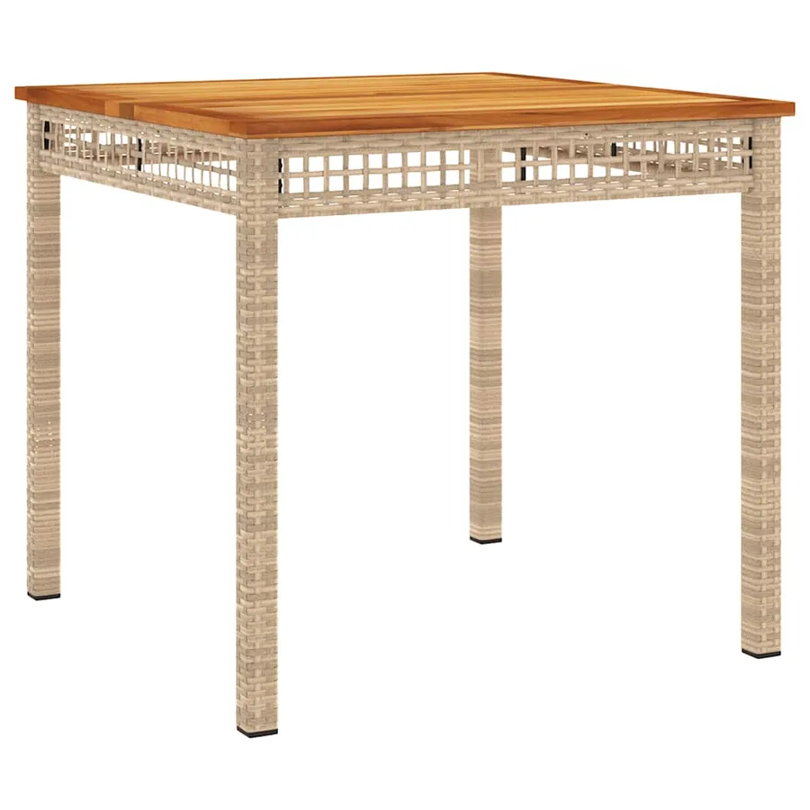 Ensemble à manger de jardin avec coussins 5pcs Beige poly rotin - 4