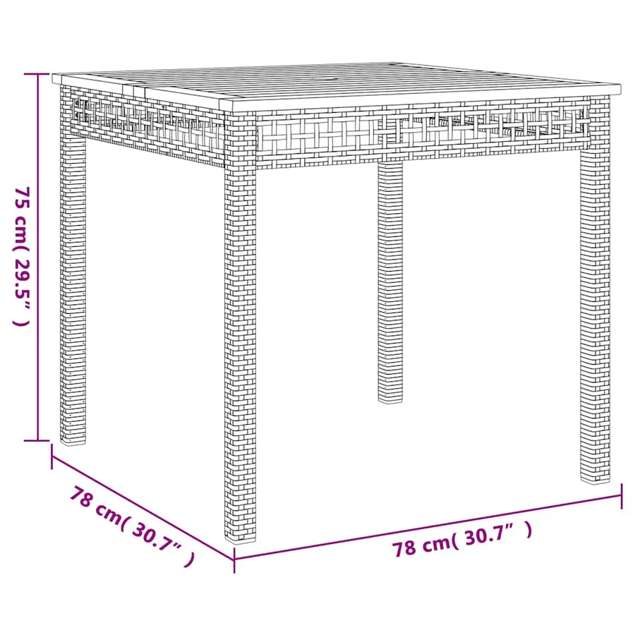 Ensemble à manger de jardin 5 pcs coussins gris résine tressée - 6