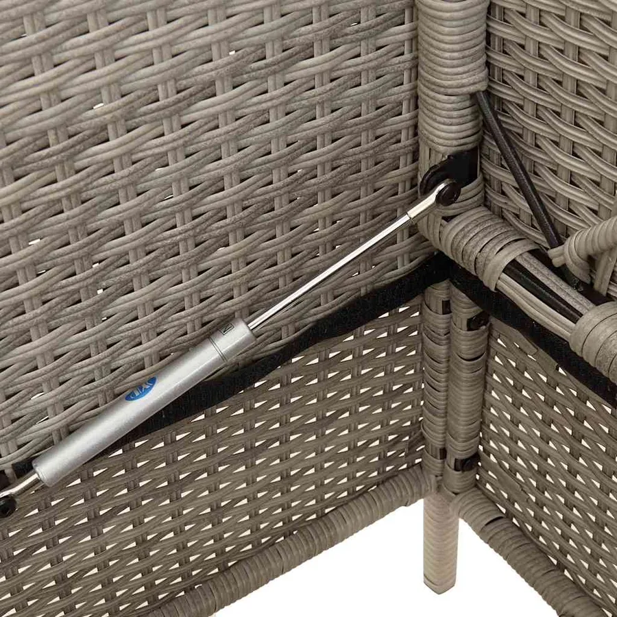 Banc de jardin avec coussins gris clair résine tressée - 8