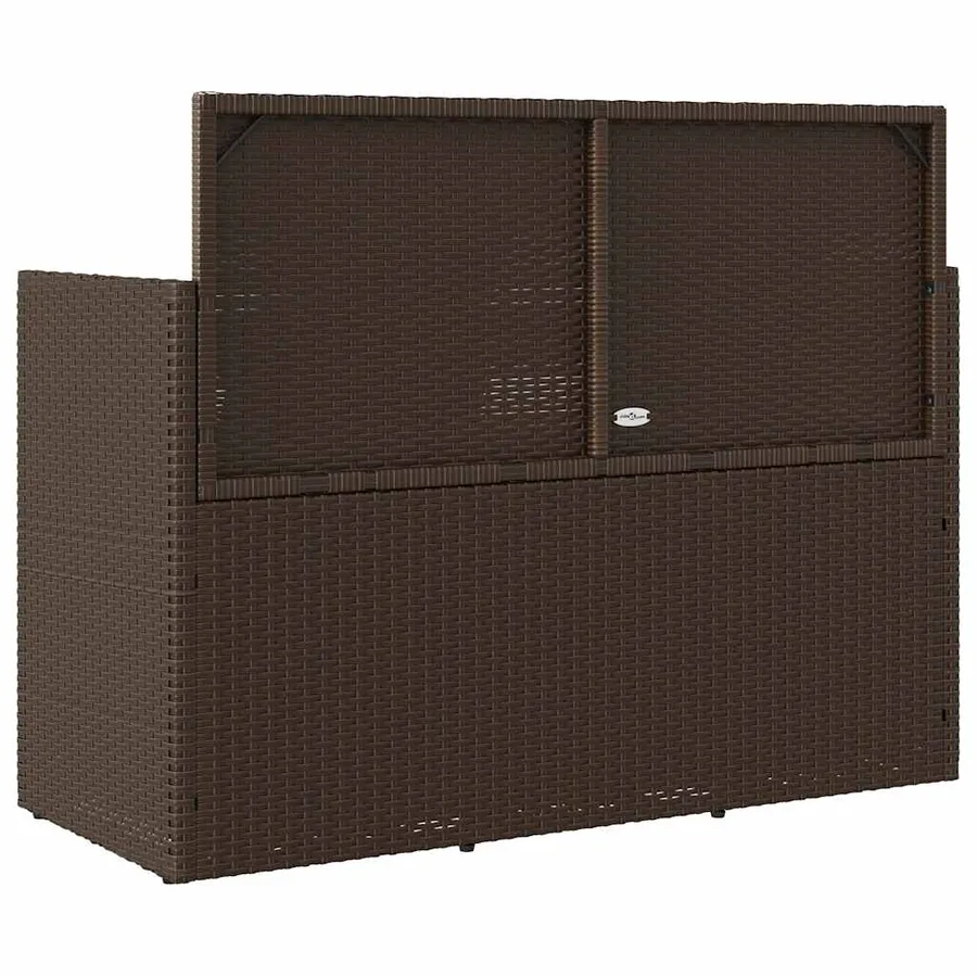 Banc de jardin avec coussins marron résine tressée - 6