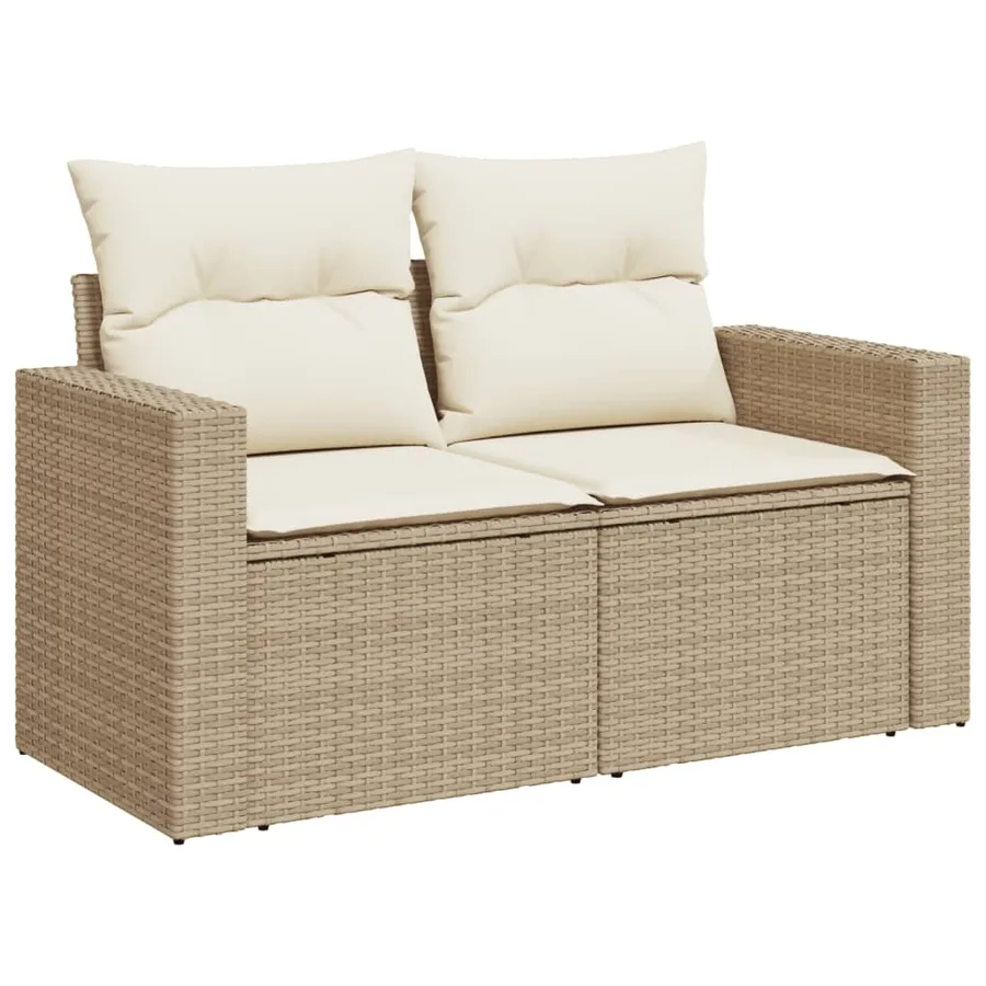 Salon de jardin 11 pcs avec coussins beige résine tressée - 3