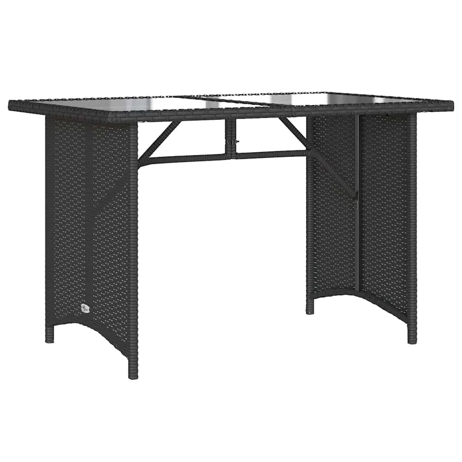 Ensemble à manger de jardin coussins 2pcs noir résine tressée - 5