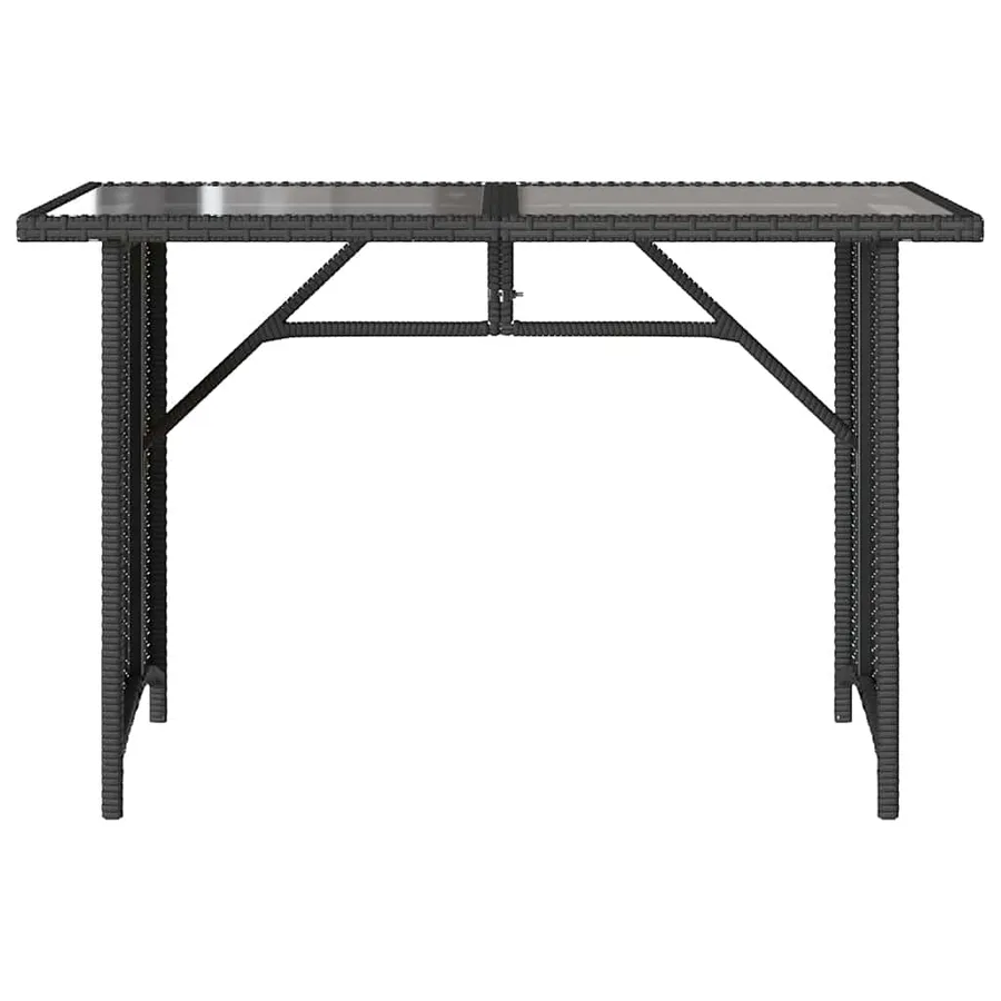 Ensemble à manger de jardin coussins 2pcs noir résine tressée - 7
