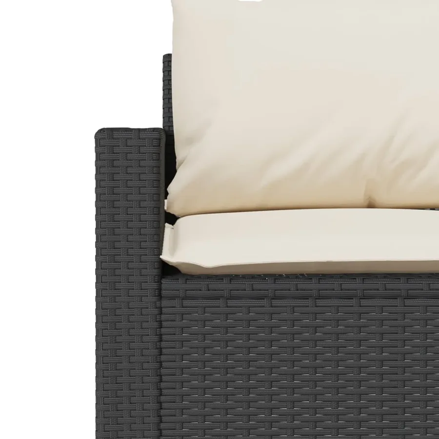 Ensemble à manger de jardin coussins 2pcs noir résine tressée - 9