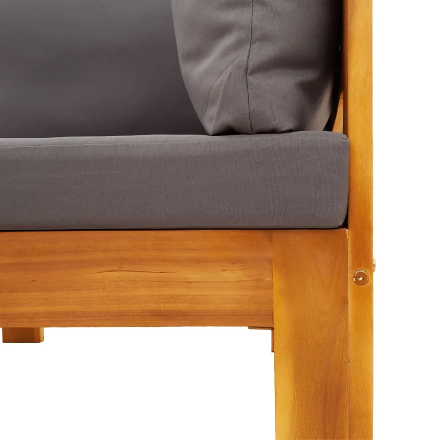 Salon de jardin avec coussins 5 pcs Bois d'acacia solide - 9