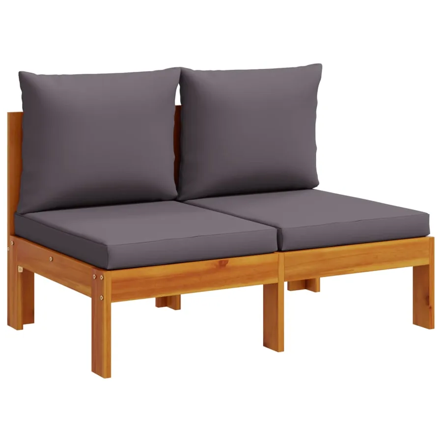 Salon de jardin avec coussins 6 pcs bois d'acacia solide - 5