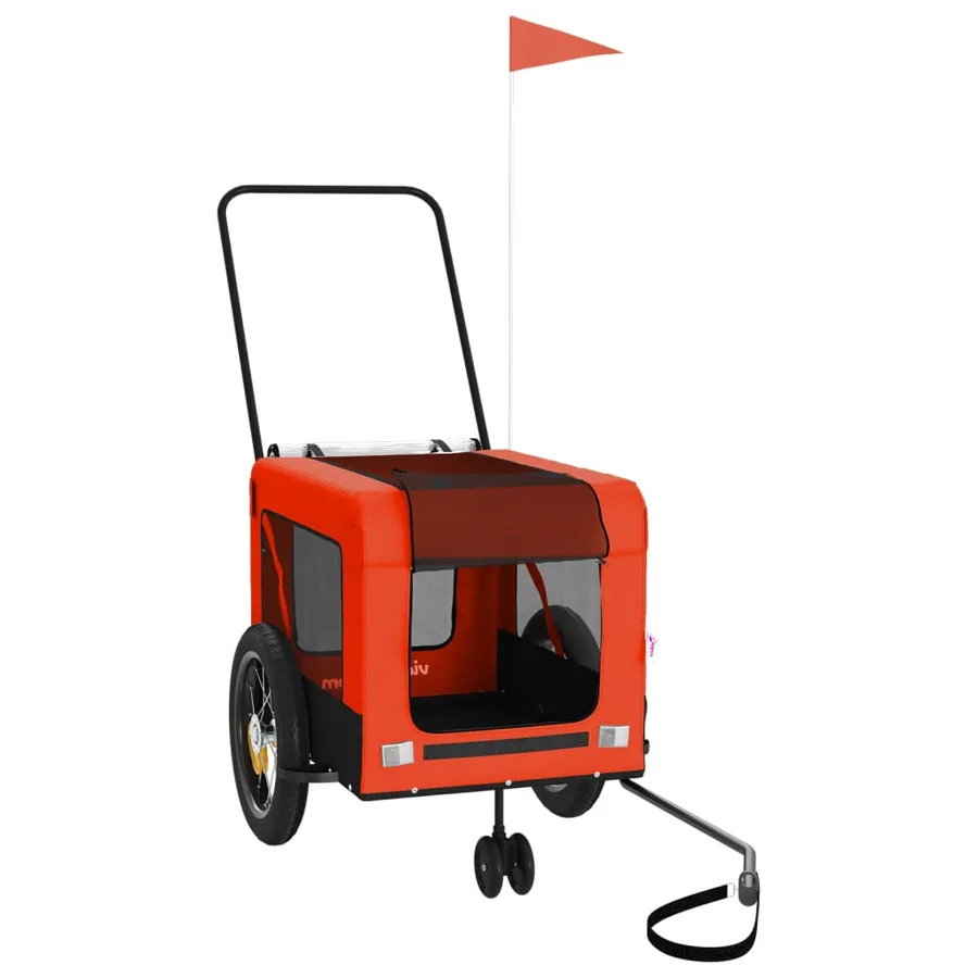Remorque de vélo pour animaux de compagnie orange et noir - 2