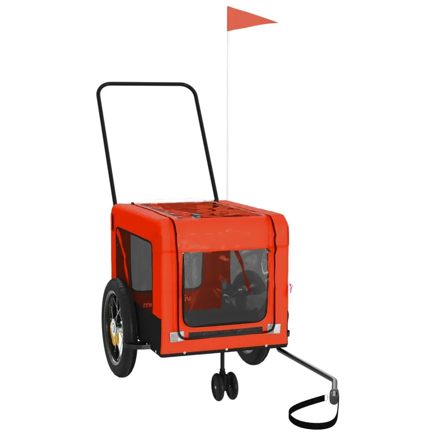Remorque de vélo pour animaux de compagnie orange et noir - 3