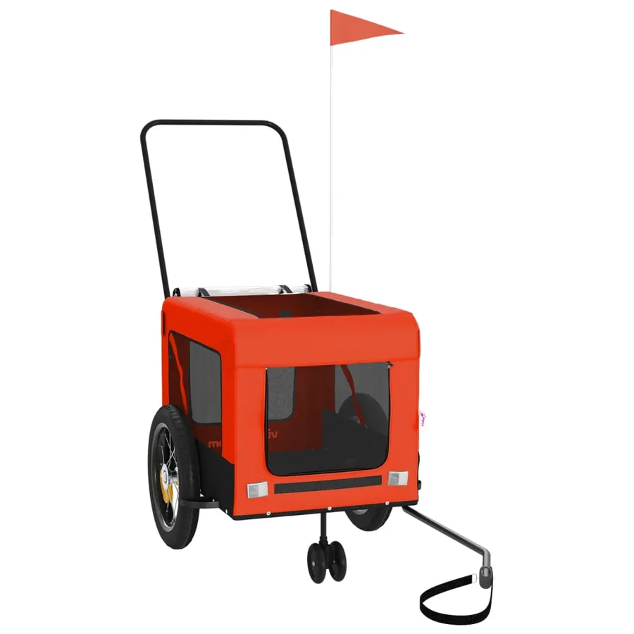 Remorque de vélo pour animaux de compagnie orange et noir - 4