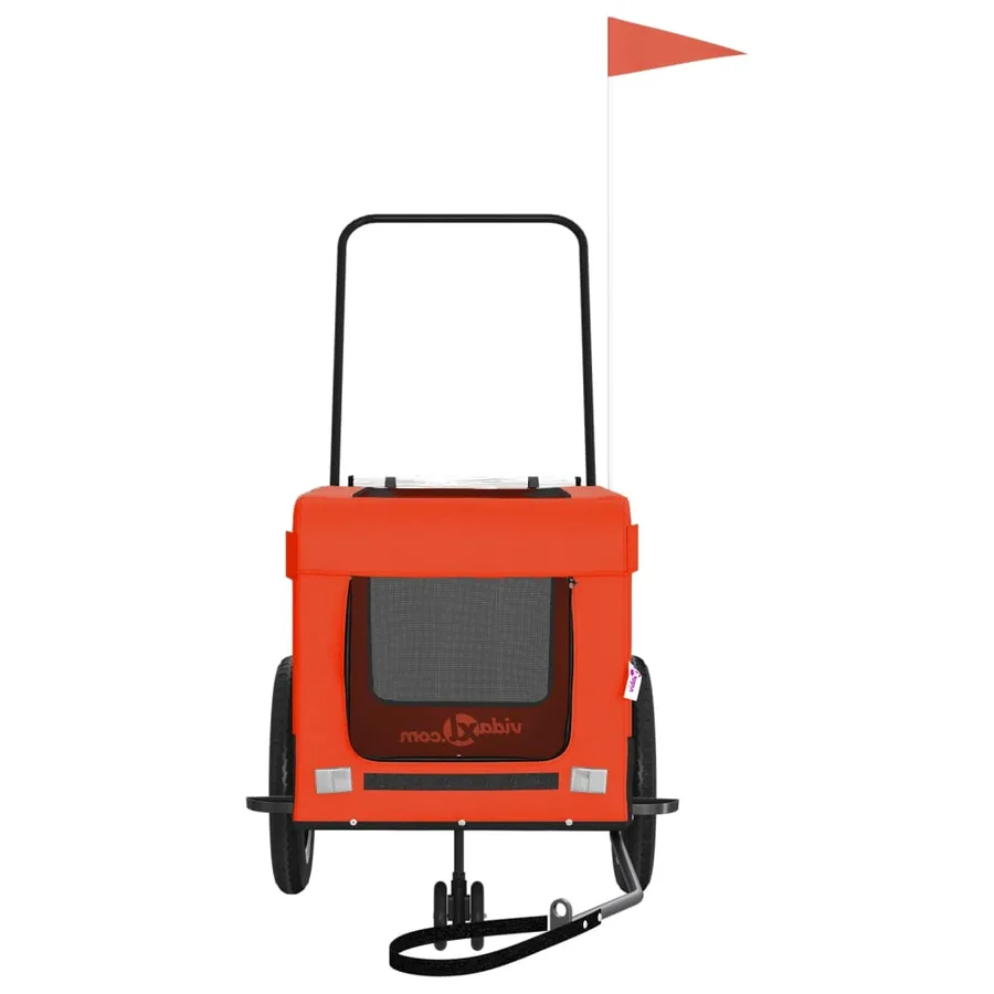 Remorque de vélo pour animaux de compagnie orange et noir - 5