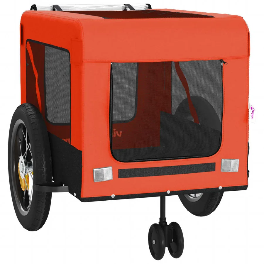 Remorque de vélo pour animaux de compagnie orange et noir - 6