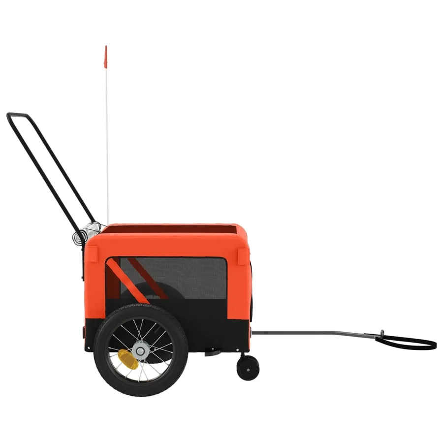 Remorque de vélo pour animaux de compagnie orange et noir - 7