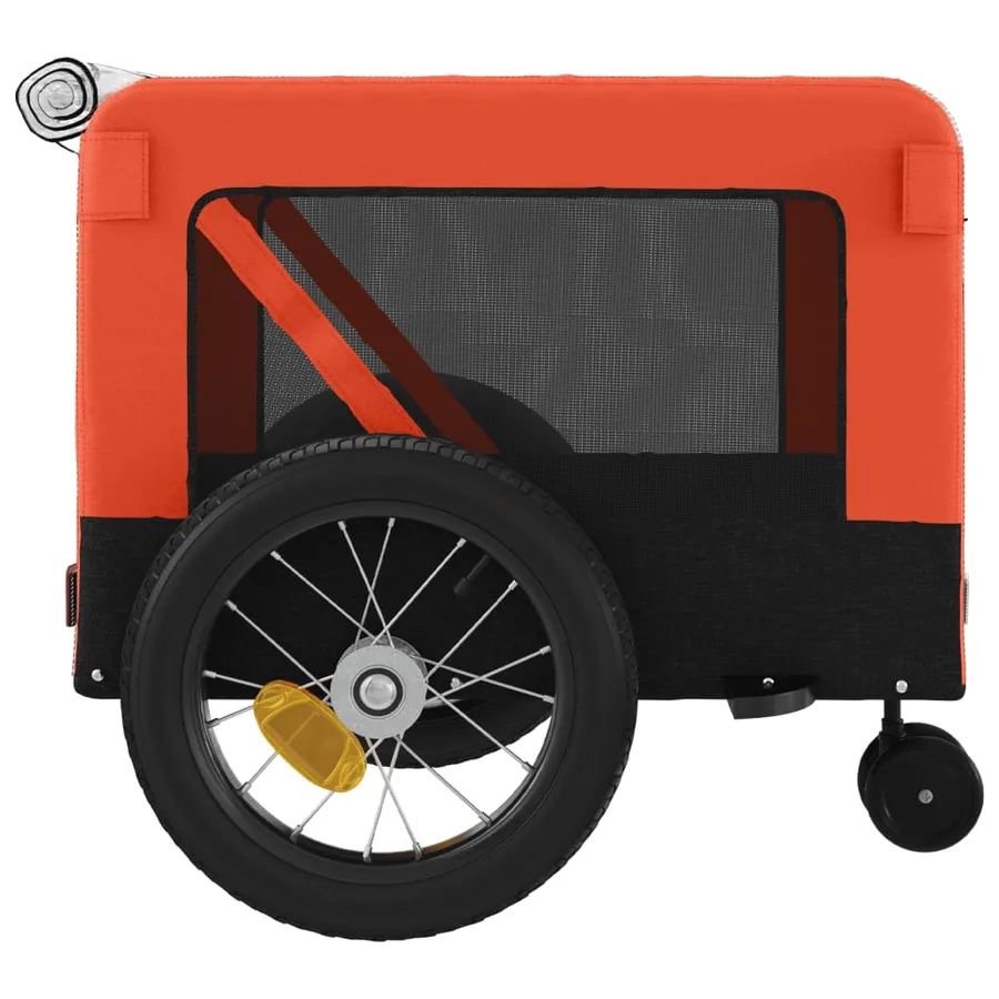 Remorque de vélo pour animaux de compagnie orange et noir - 8