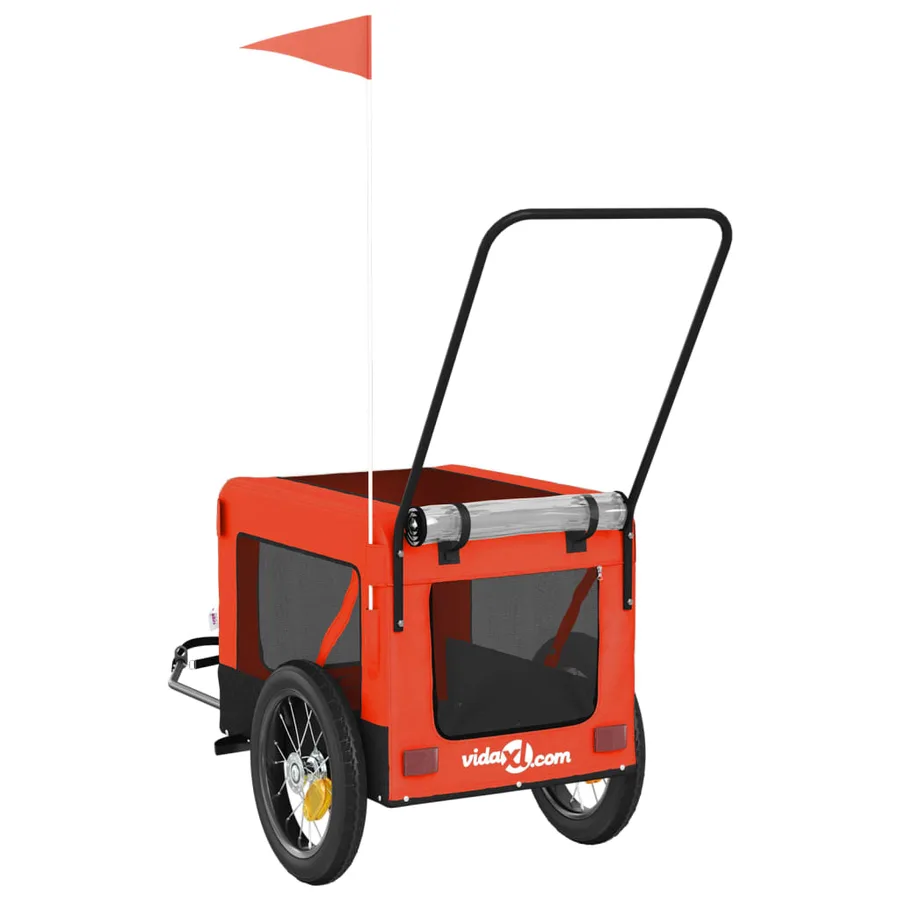 Remorque de vélo pour animaux de compagnie orange et noir - 9