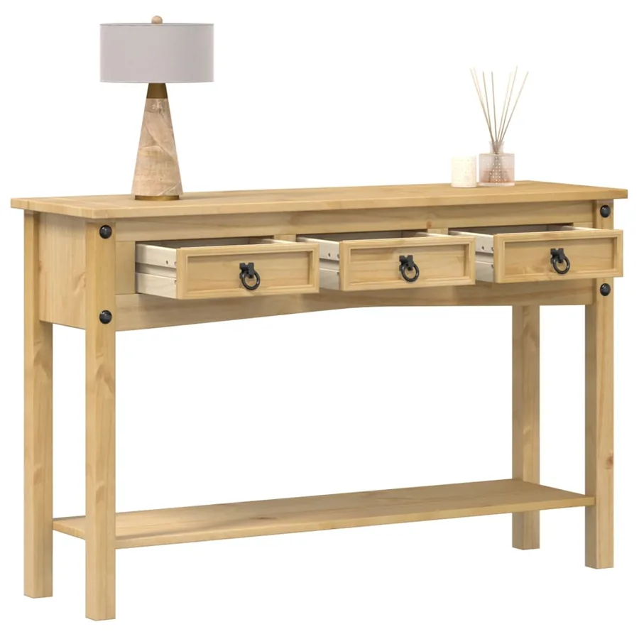 Table console « Corona » 114 x 34,5 x 73 cm Bois de pin massif