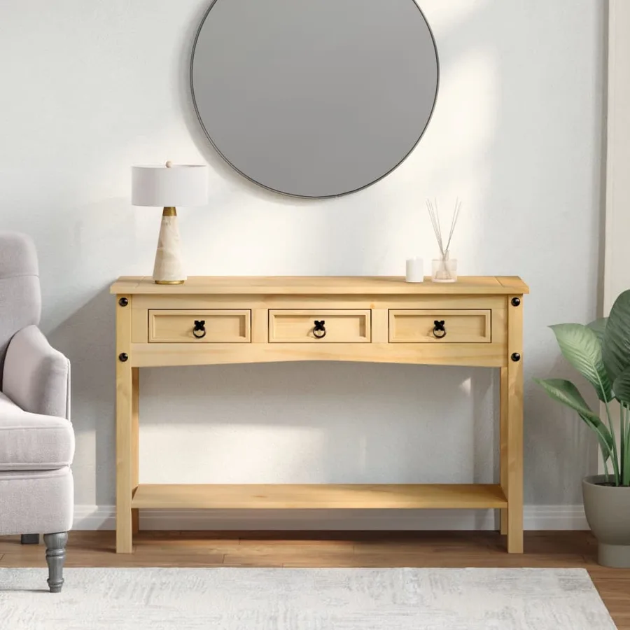 Table console « Corona » 114 x 34,5 x 73 cm Bois de pin massif - 3