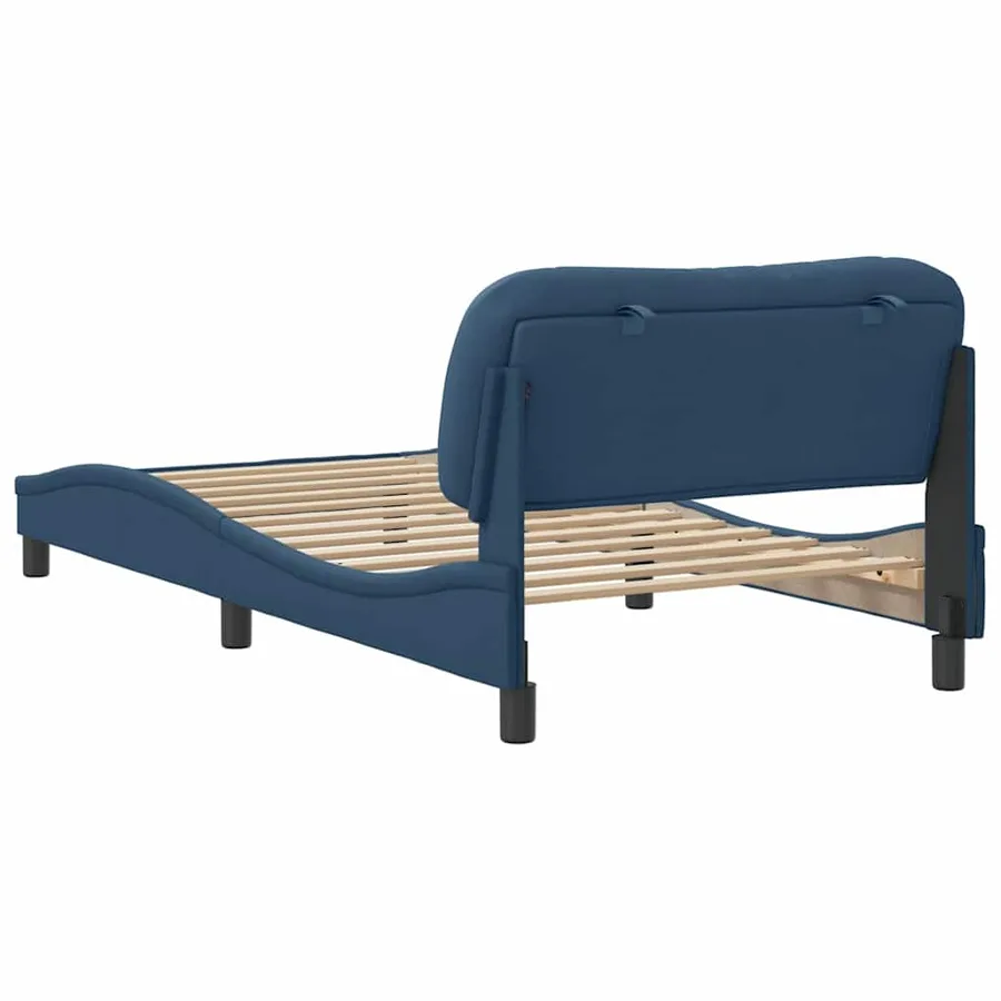 Cadre de lit sans matelas Hvar bleu 100x200 cm tissu - 6