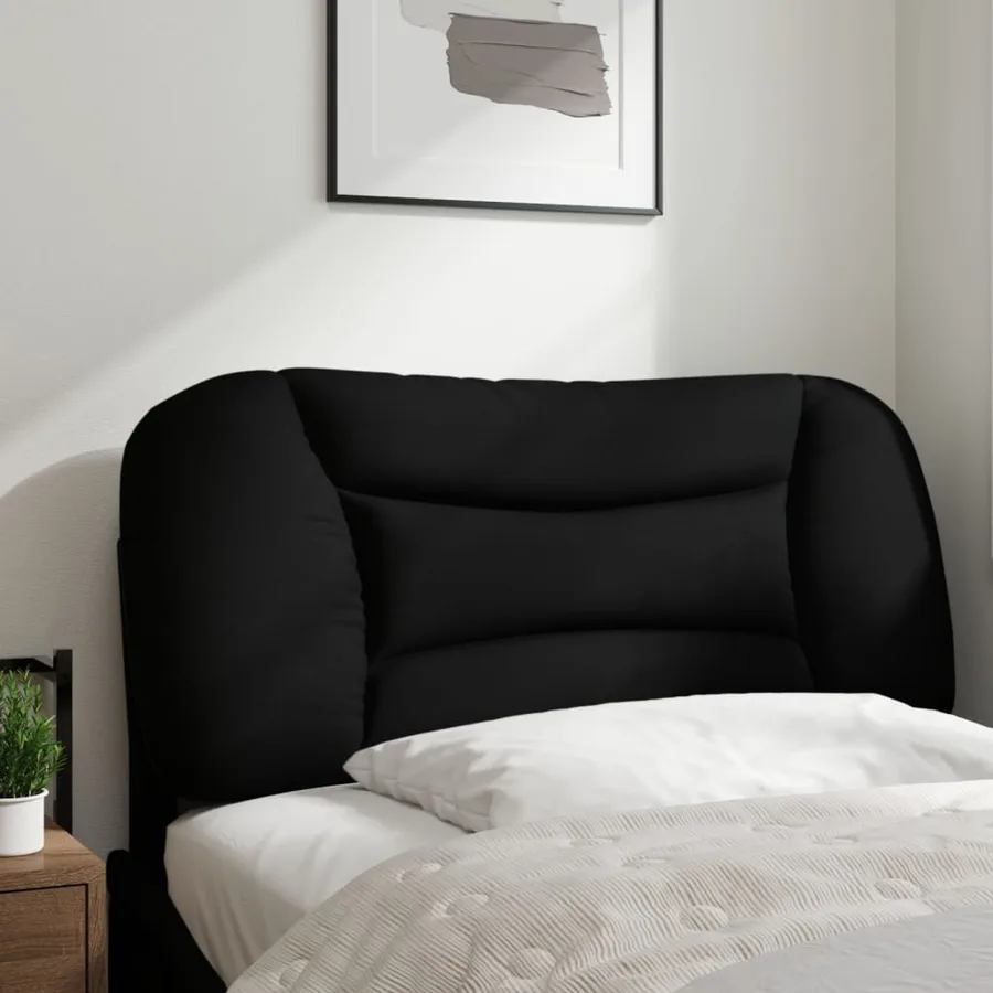Coussin de tête de lit Hvar noir 80 cm tissu - 3