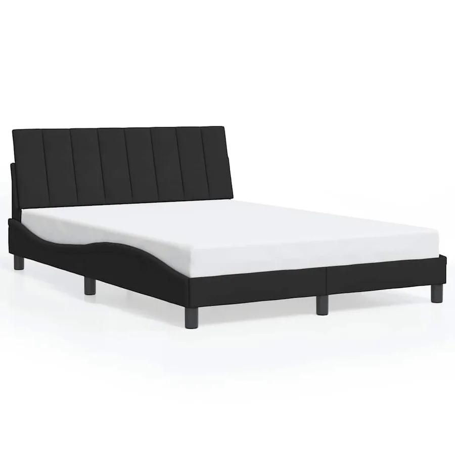 Cadre de lit sans matelas Hanko noir 140x200 cm velours - 2