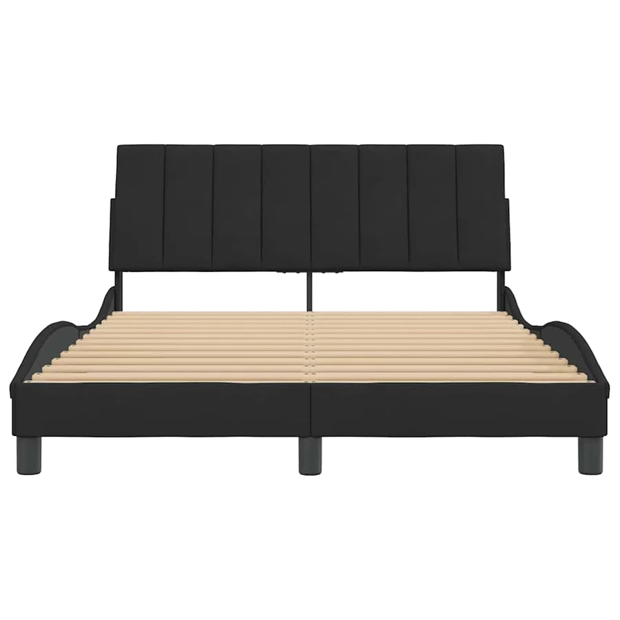 Cadre de lit sans matelas Hanko noir 140x200 cm velours - 5