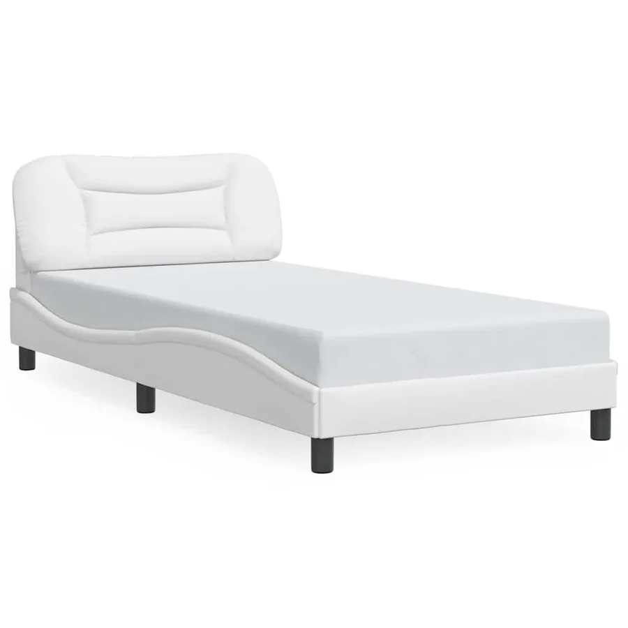 Cadre de lit sans matelas Hvar blanc 100x200 cm similicuir - 2