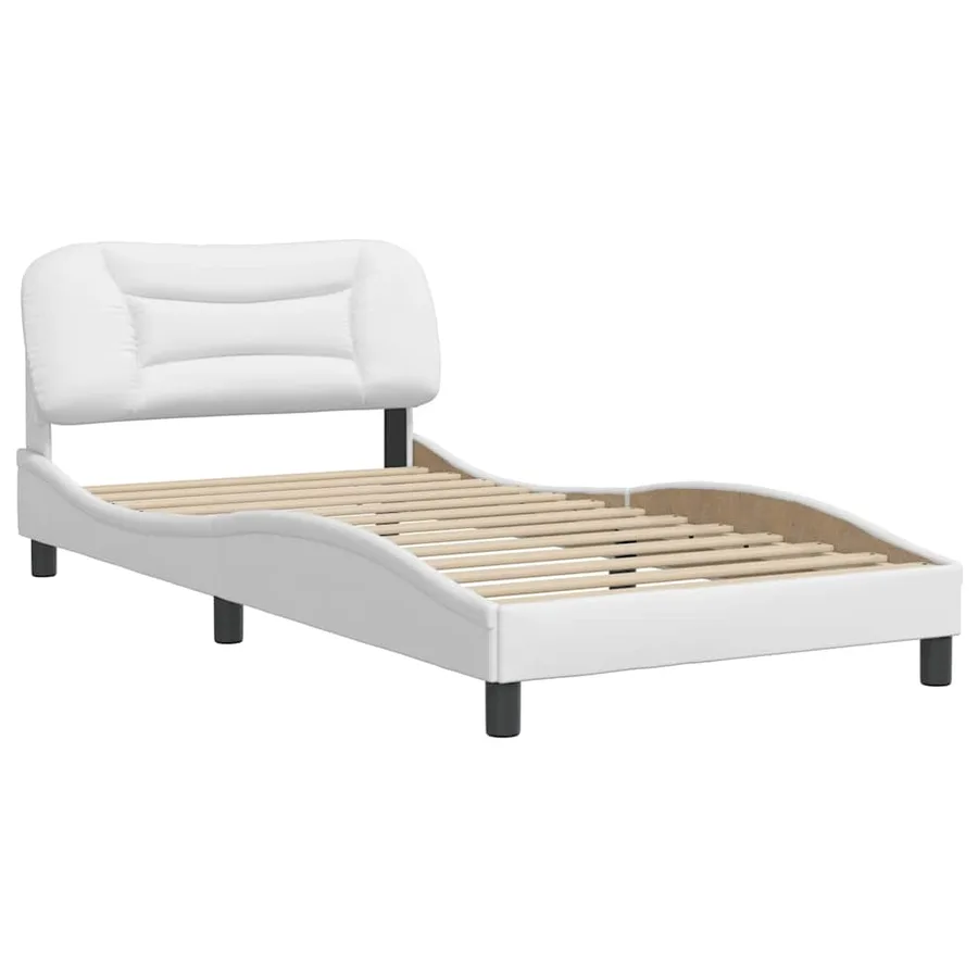Cadre de lit sans matelas Hvar blanc 100x200 cm similicuir - 3