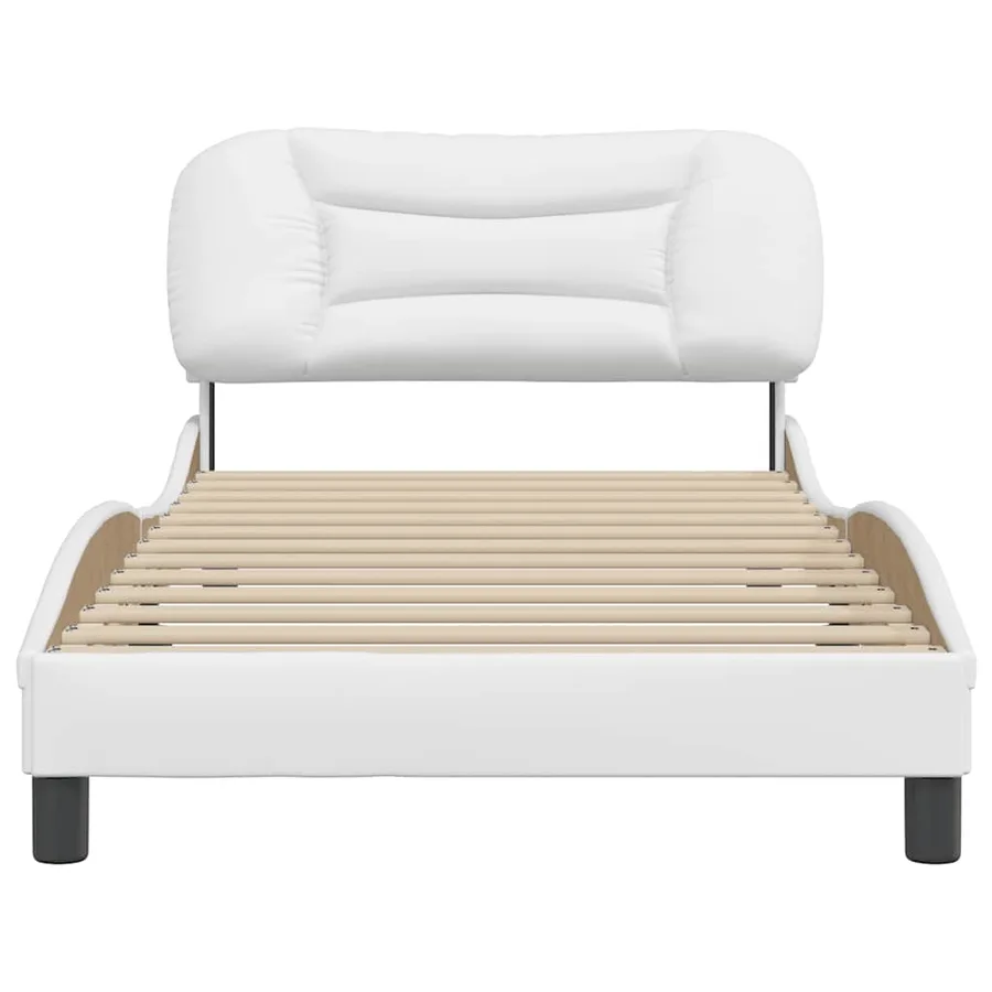 Cadre de lit sans matelas Hvar blanc 100x200 cm similicuir - 4