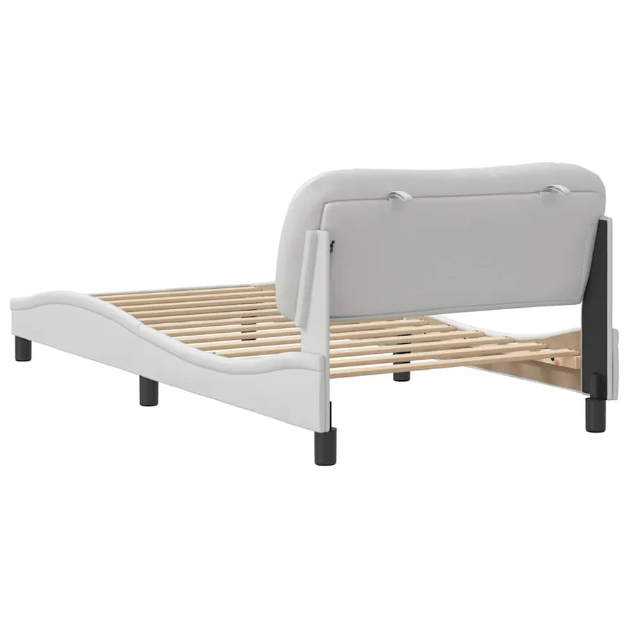 Cadre de lit sans matelas Hvar blanc 100x200 cm similicuir - 6