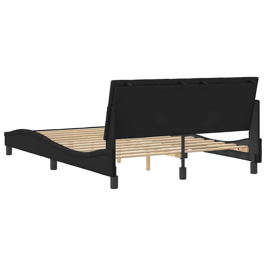 Cadre de lit sans matelas Hanko noir 120x200 cm velours - 7
